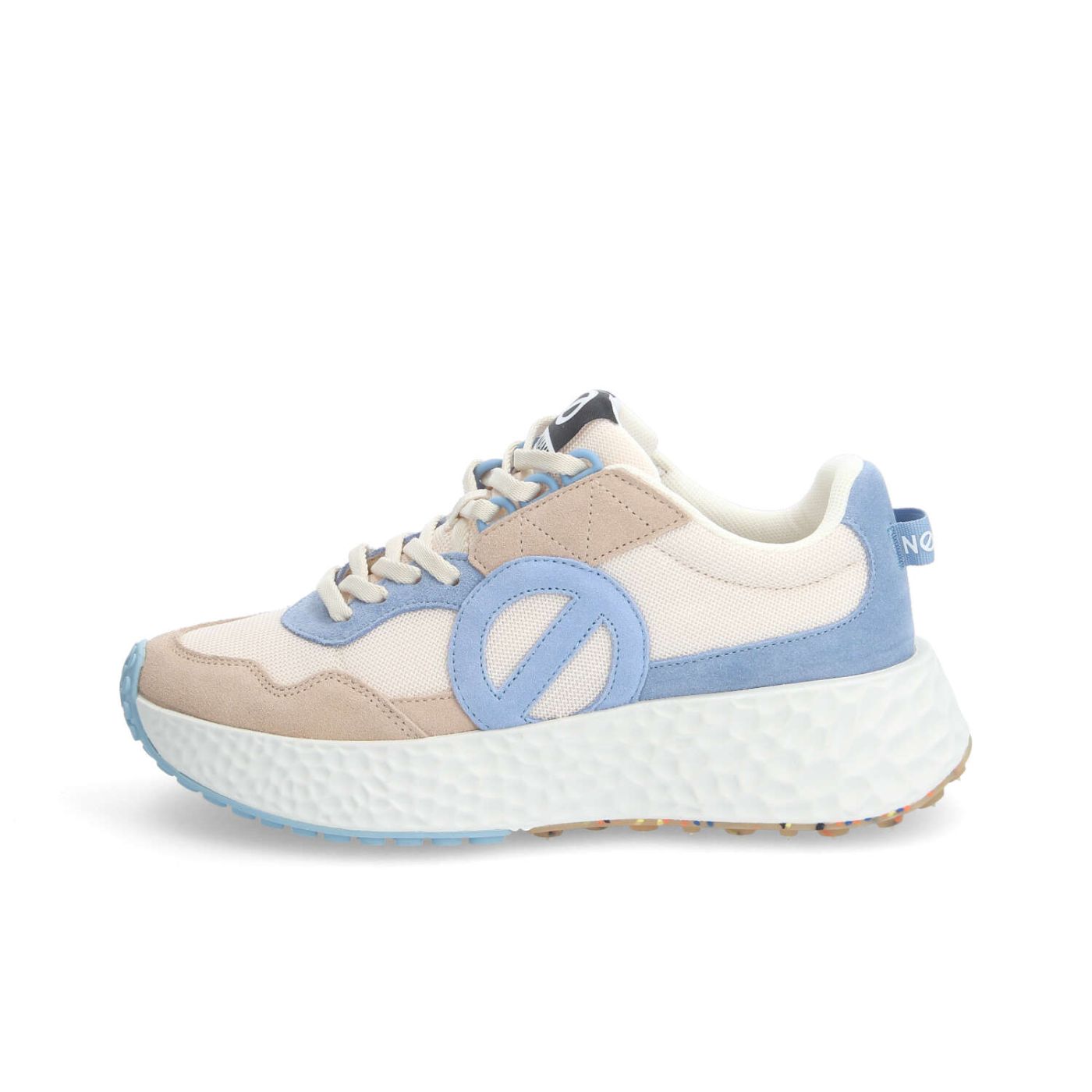 CARTER JOGGER W - SUEDE/KNIT/SUED - BEIGE/OFF WHITE/BLUE